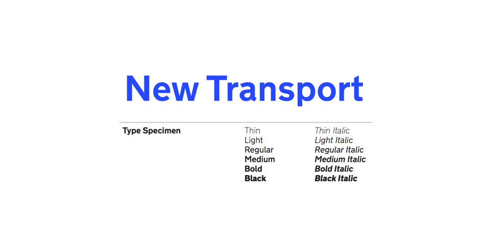 New Transport Font by Margaret Calvert and Henrik Kubel